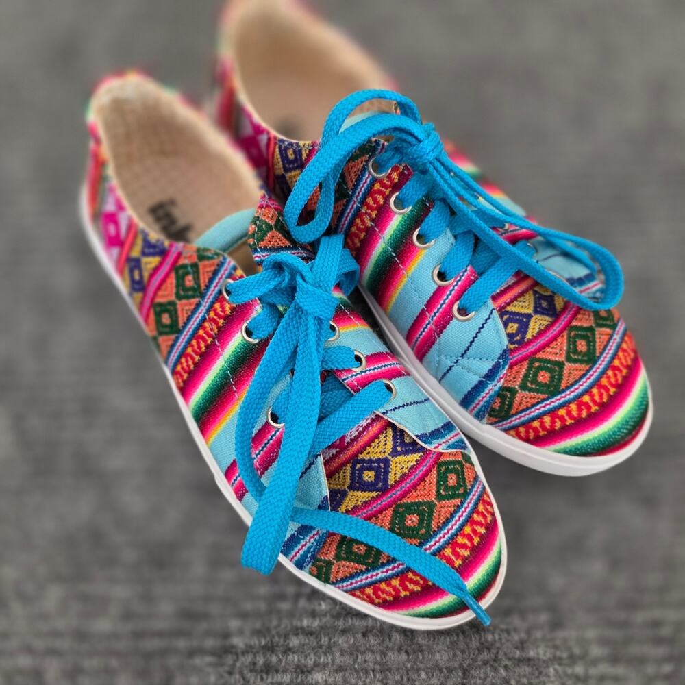 Inkkas Bluebird Peruvian Low-Top Multicolor Lace-Up  Sneakers Women's 8/Men's 6